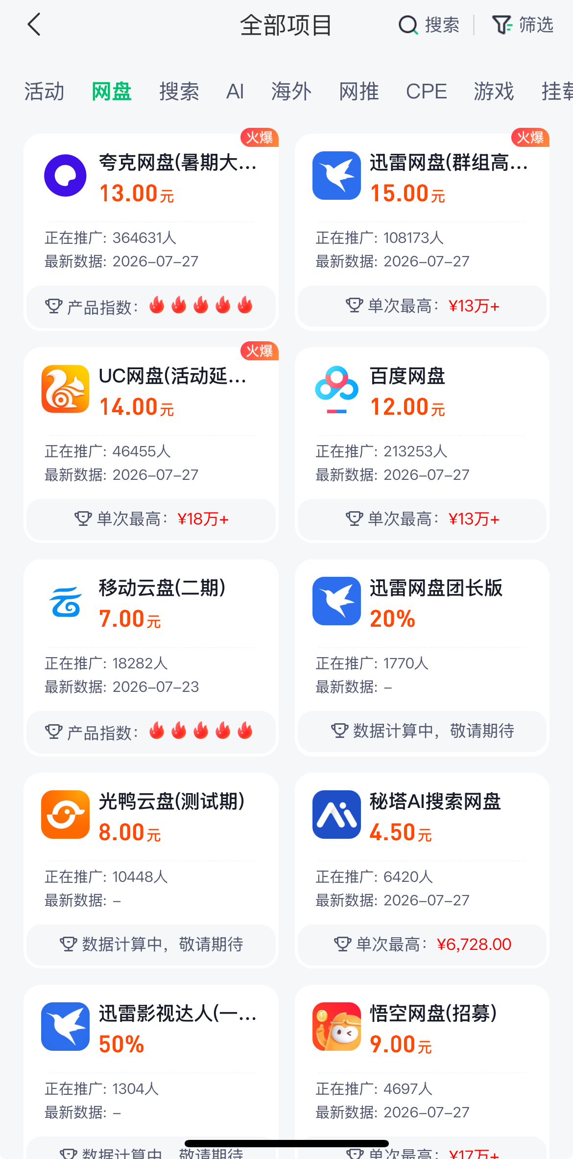 网盘拉新推广平台注册（顶级码）-谷子项目资源网